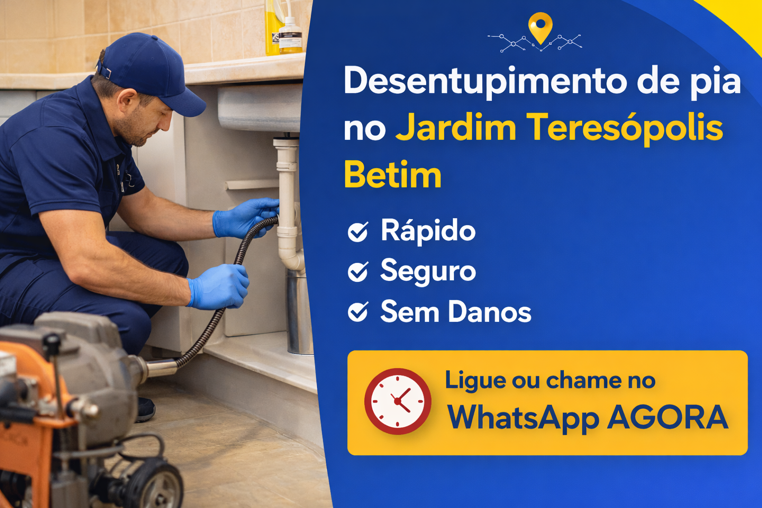desentupimento de pia no Jardim Teresópolis Betim realizado por técnico especializado
