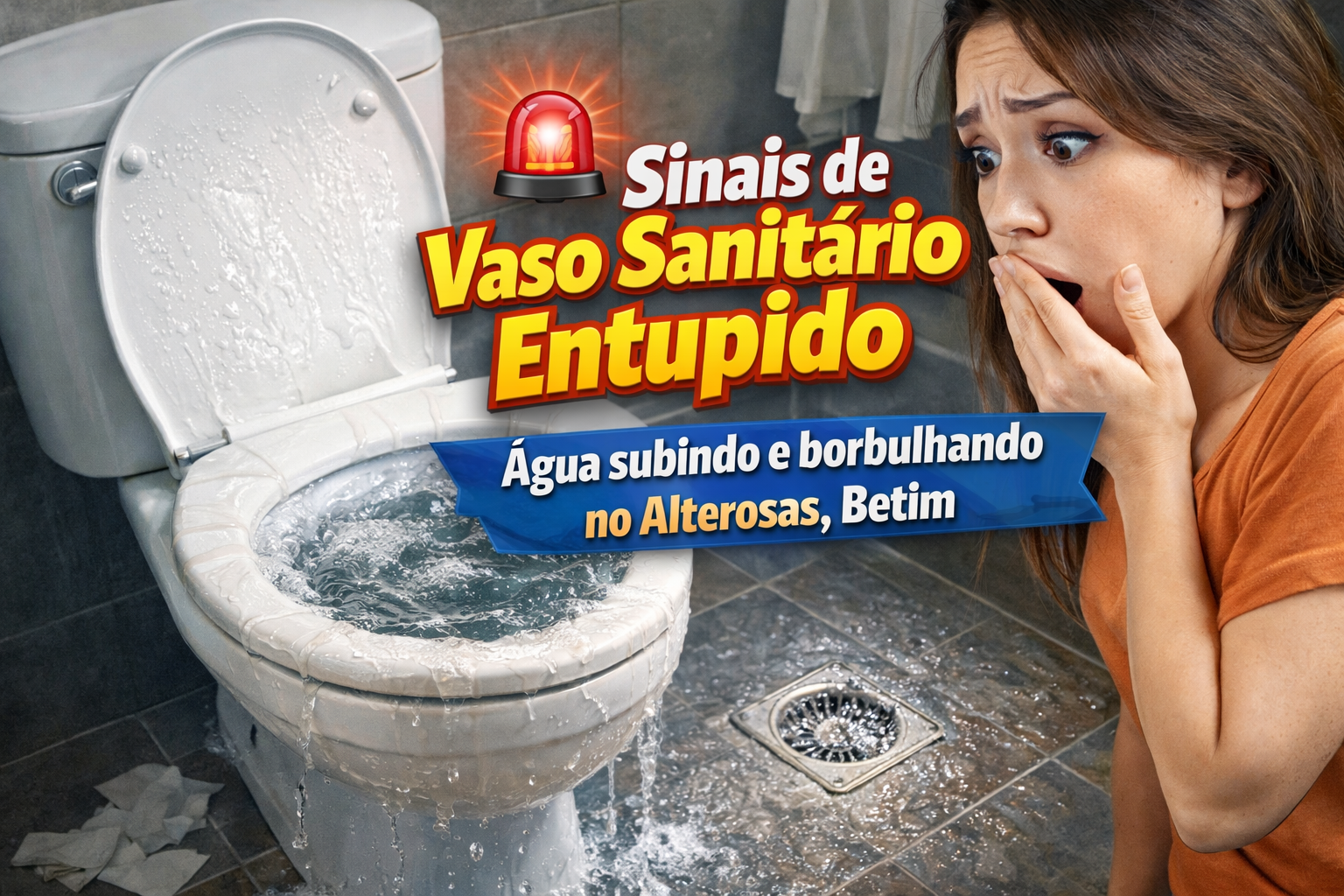 sinais de vaso sanitário entupido no Alterosas Betim com água subindo e ralo retornando